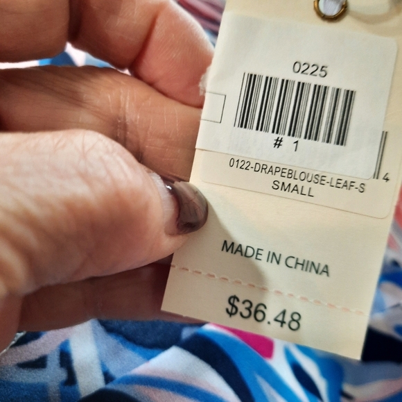 NWT Simple Southern Small Women's Blue and Pink Drape Multicolor Top/Coverup - Picture 14 of 16